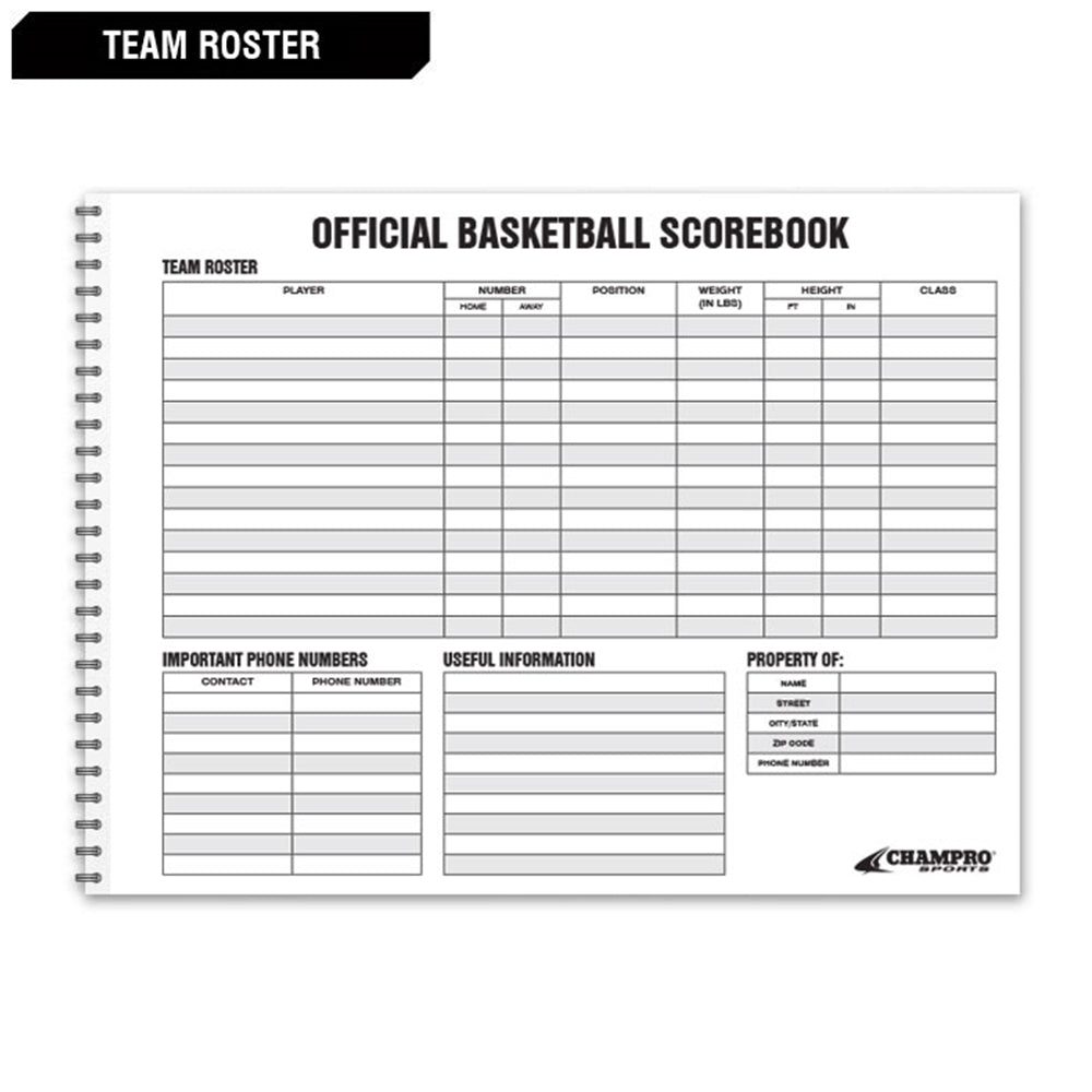 Basketball Score Book